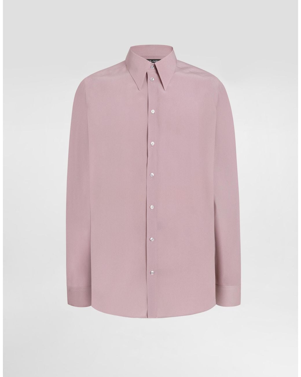 Dolce & Gabbana Pink Silk Crêpe De Chine Shirt for men