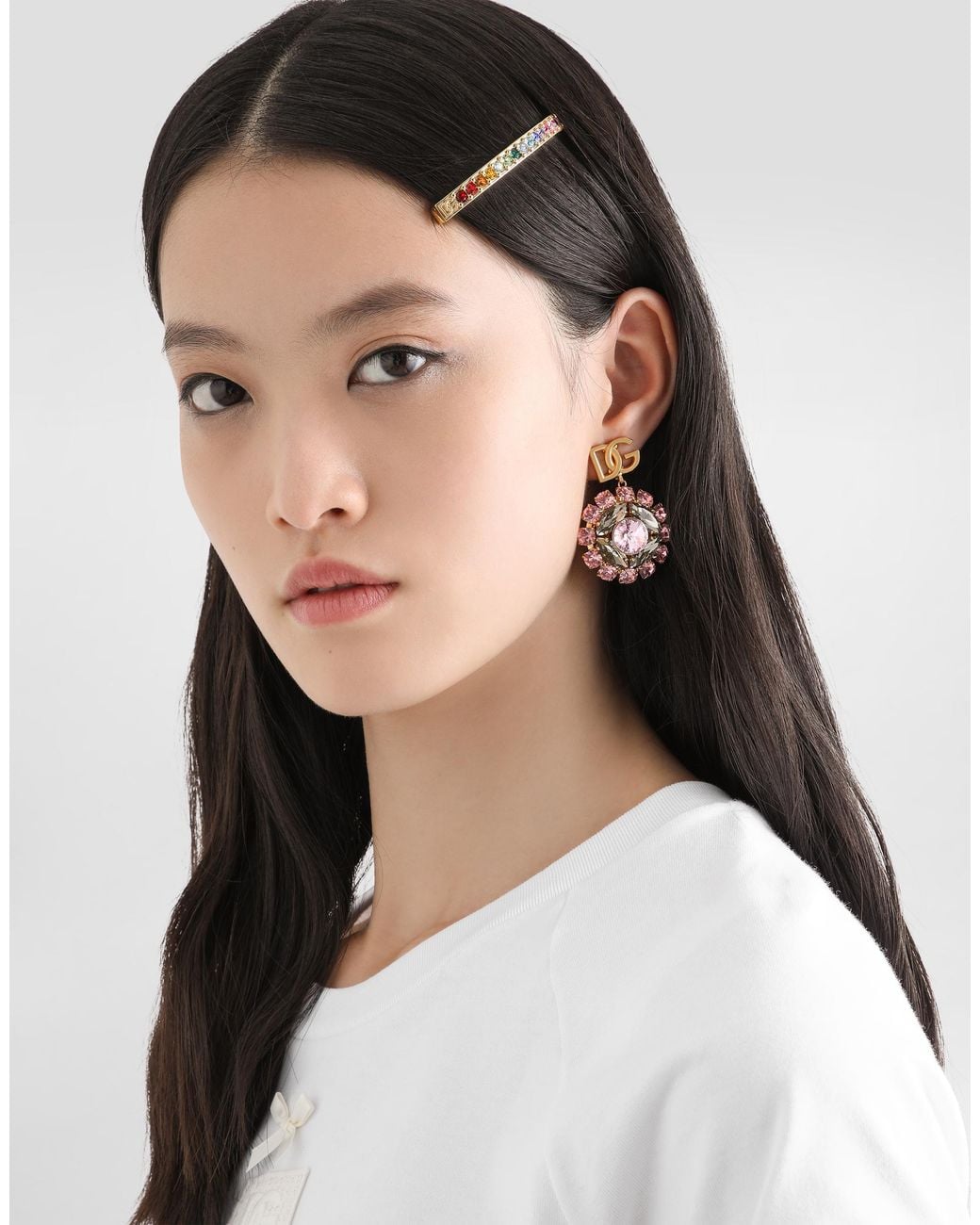Dolce & Gabbana White Re Edition Clip Earrings