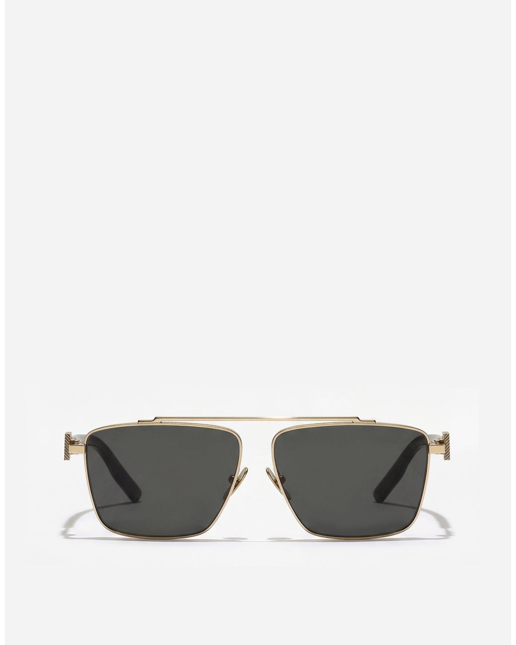 Dolce & Gabbana Gray Metal Plaque Sunglasses