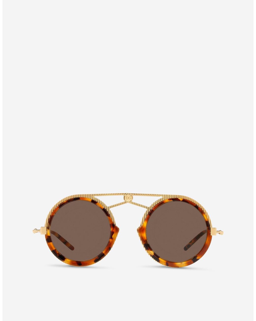 Dolce & Gabbana Brown Tortoiseshell Pilot Frame Sunglasses for men