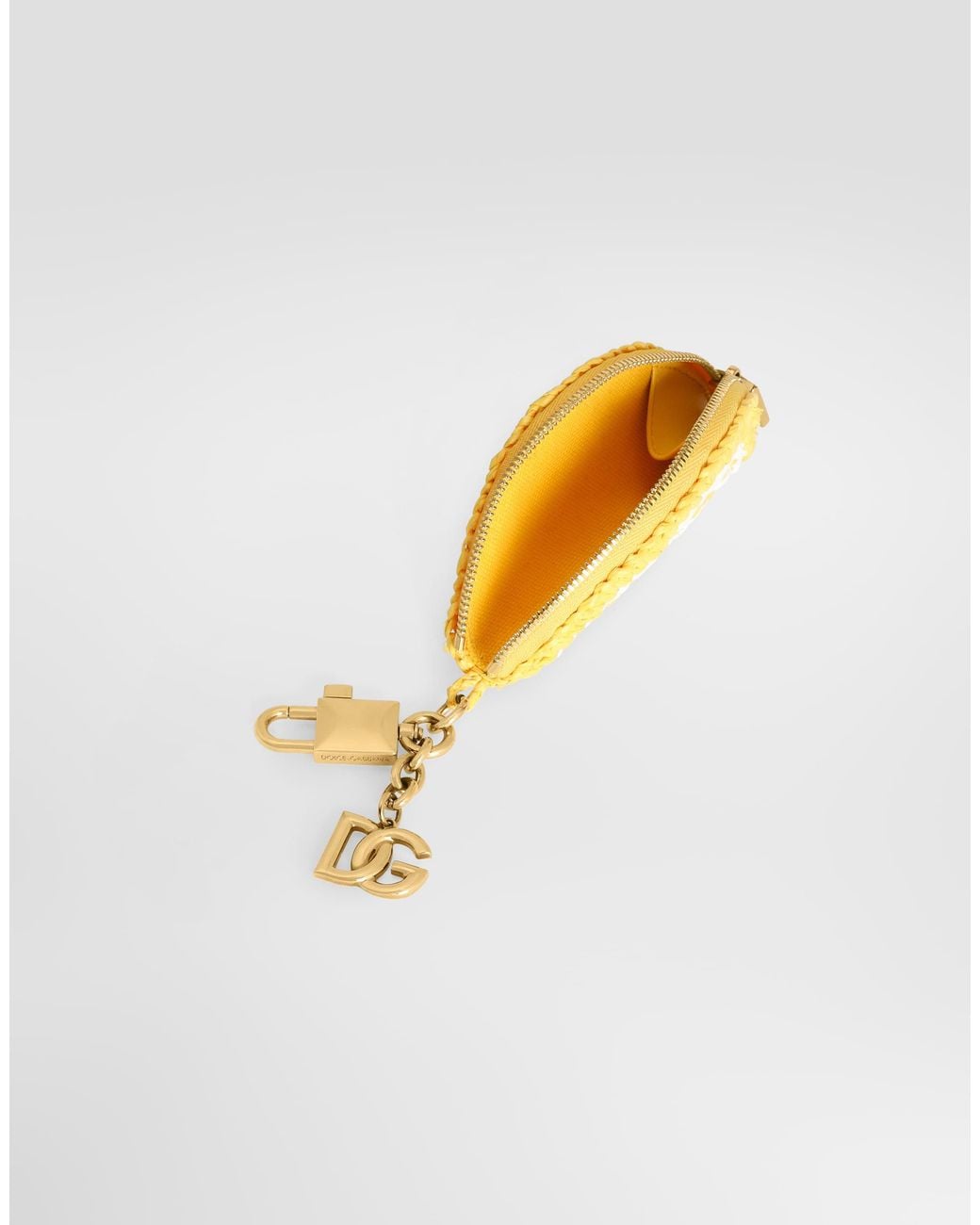 Dolce & Gabbana Metallic Raffia Charm Key Ring