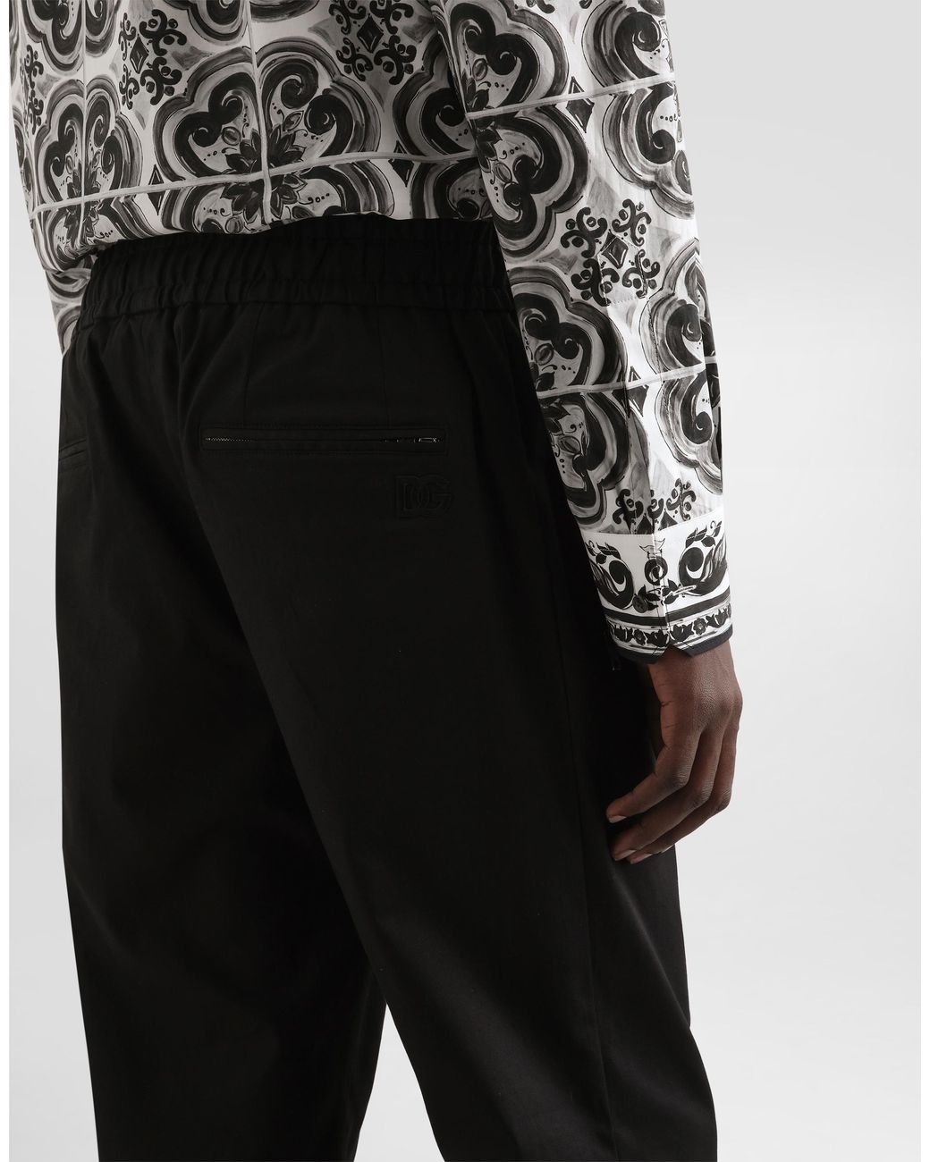 メンズ Dolce & Gabbana コットンギャバジン ジョギングパンツ Black