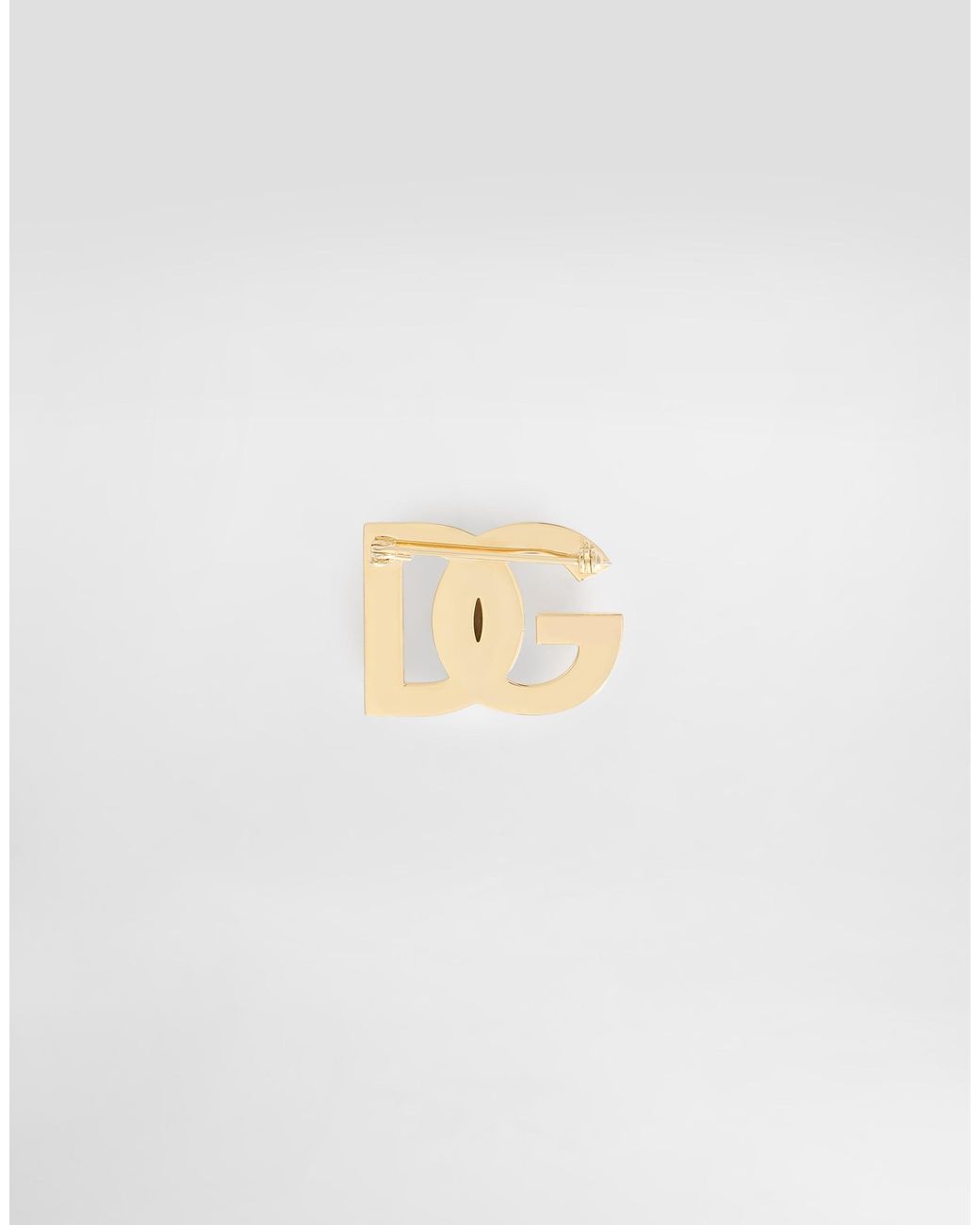 Dolce & Gabbana White Rhinestone Logo Brooch for men