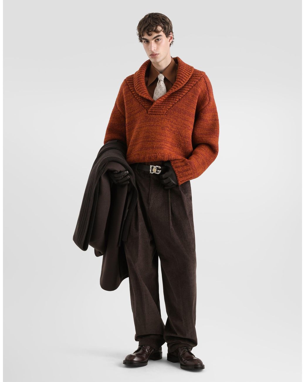Dolce & Gabbana Brown Silk Shirt for men