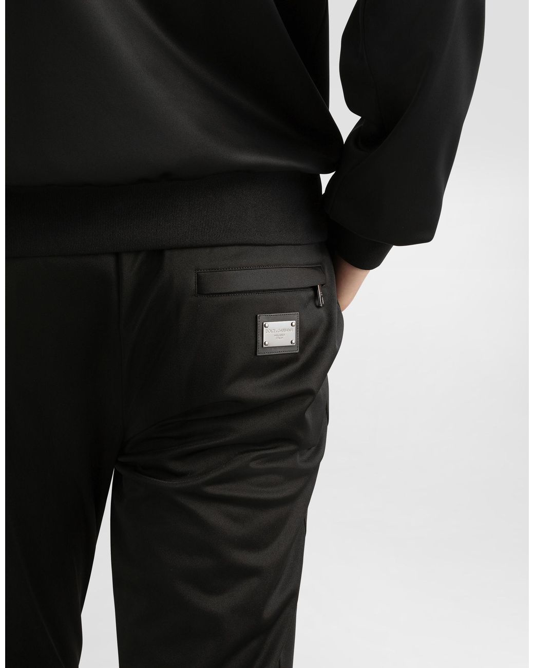 Dolce & Gabbana Jogginghose Aus Jersey Mit Logoplakette in Black für Herren