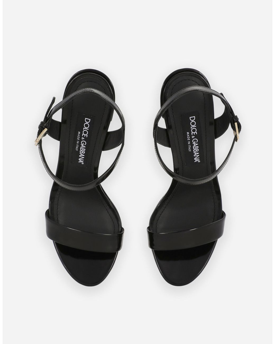 Dolce & Gabbana White Polished Calfskin Platform Sandals