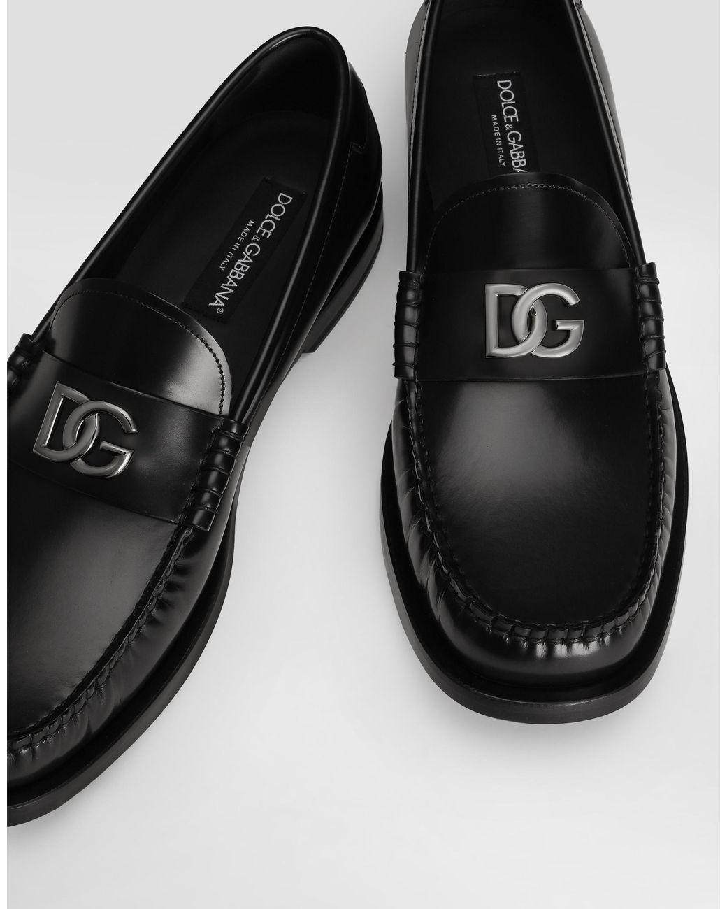 Dolce & Gabbana White Brushed Calfskin Loafers for men