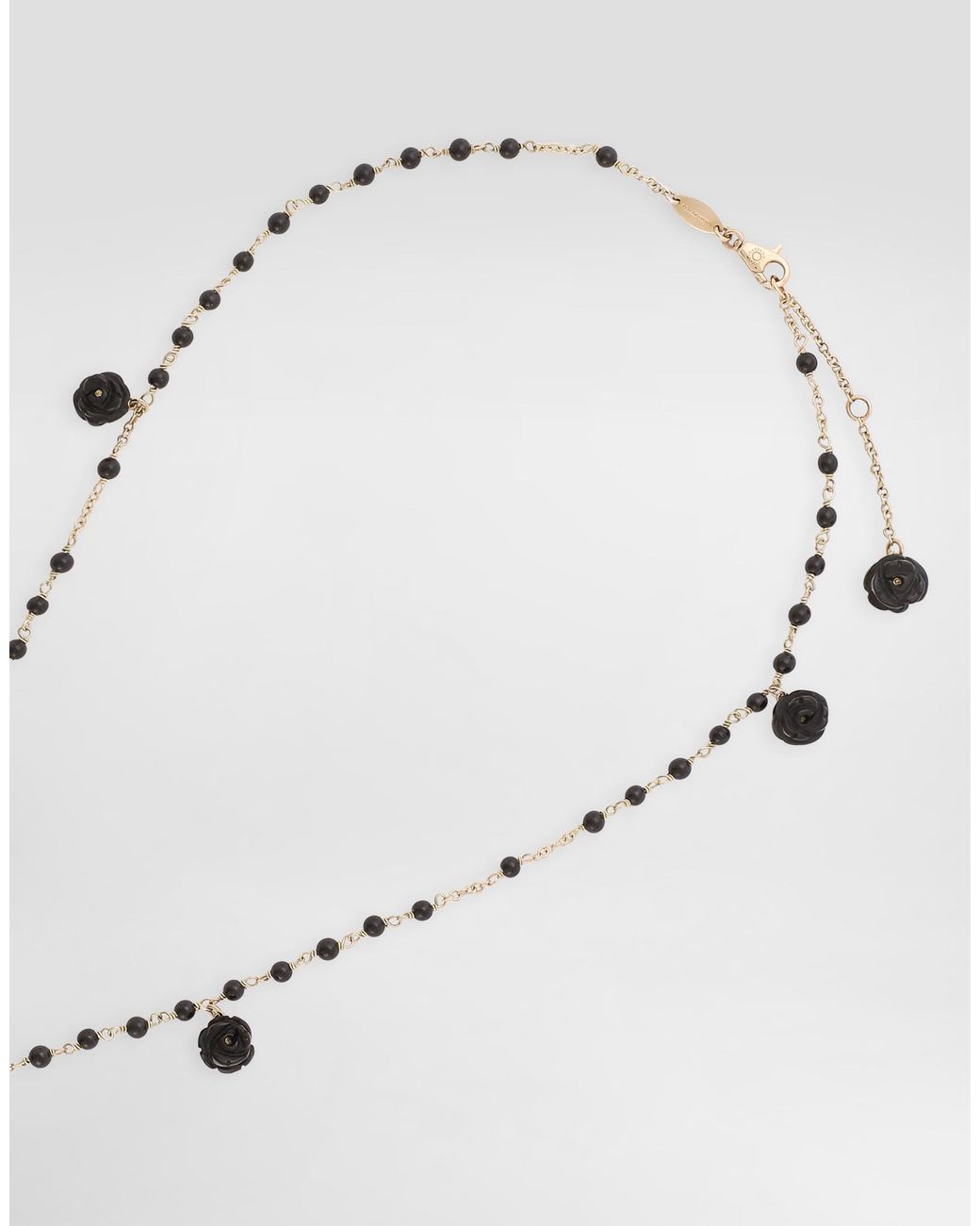 Dolce & Gabbana White Devotion Rosary Necklace With Oval Sapphires