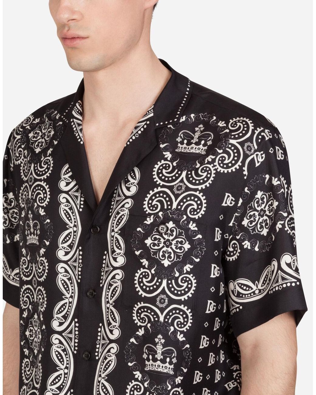Dolce \u0026 Gabbana Silk Hawaii Shirt In 