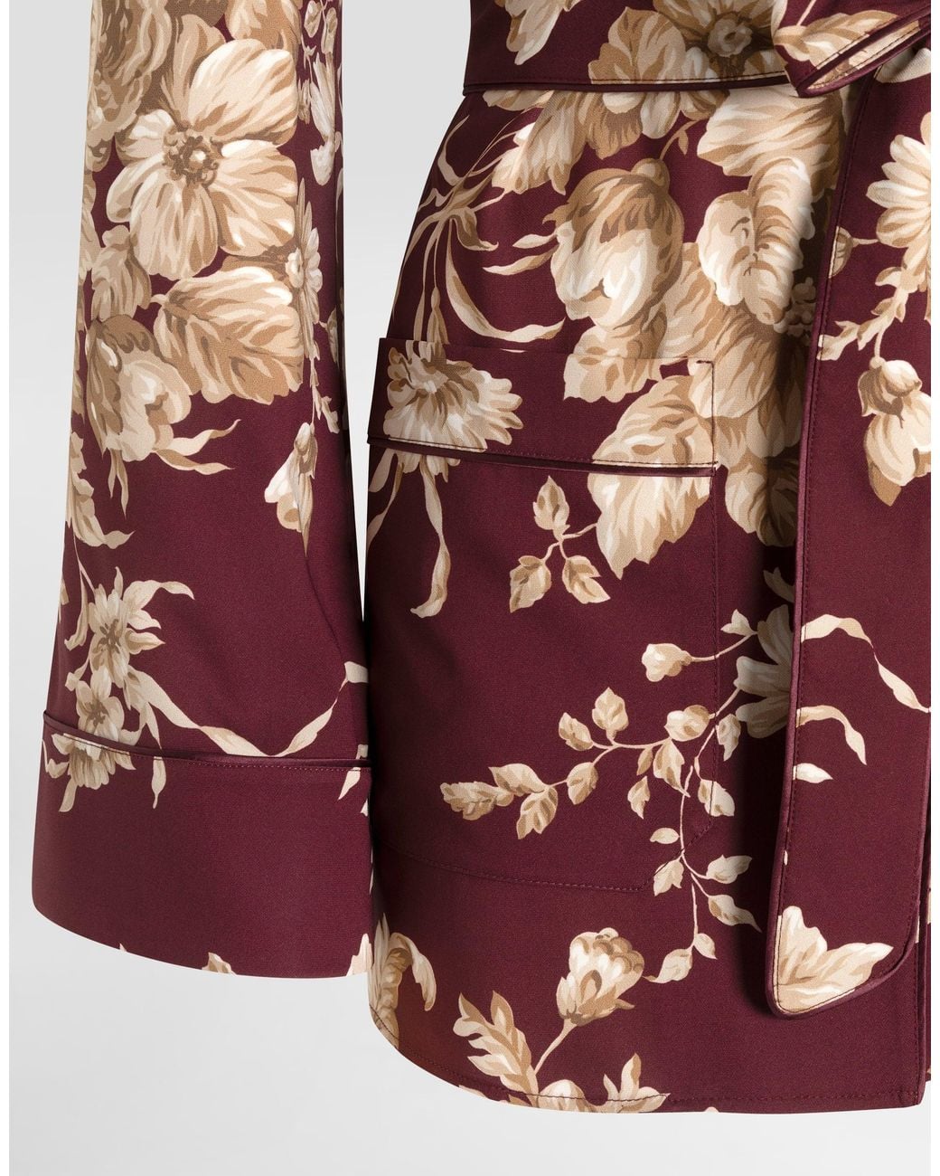 Dolce & Gabbana Red Rose- Charmeuse Vanity Shirt