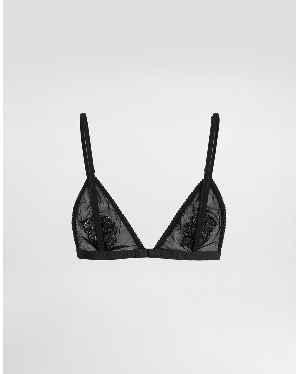 Dolce & Gabbana Black Tulle And Lace Bra