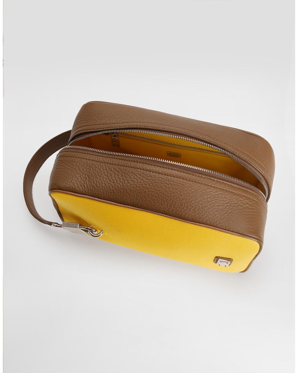 Dolce & Gabbana Lock Canvas And Calfskin Handbag in Yellow für Herren