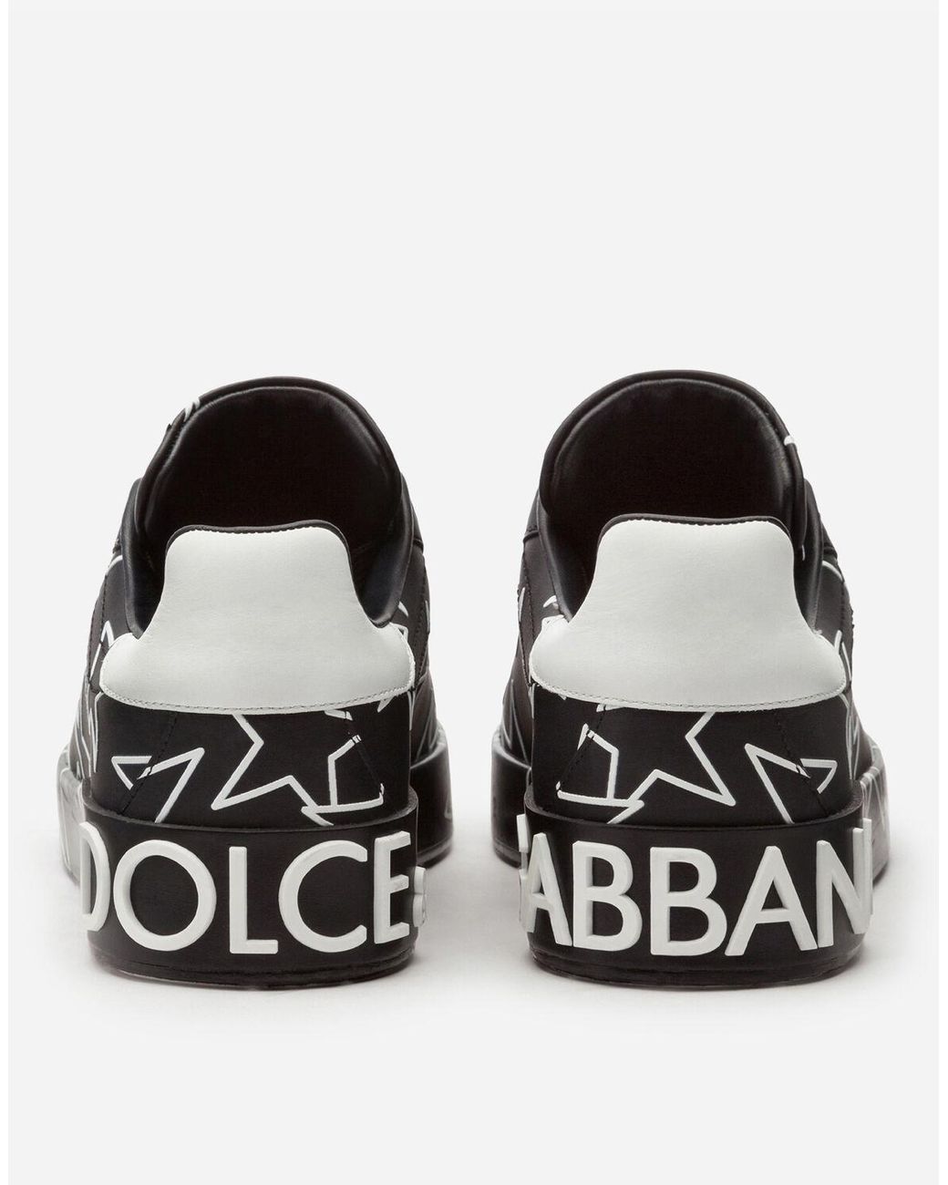 Dolce & Gabbana Mixed Star Print Portofino Sneakers In Nappa