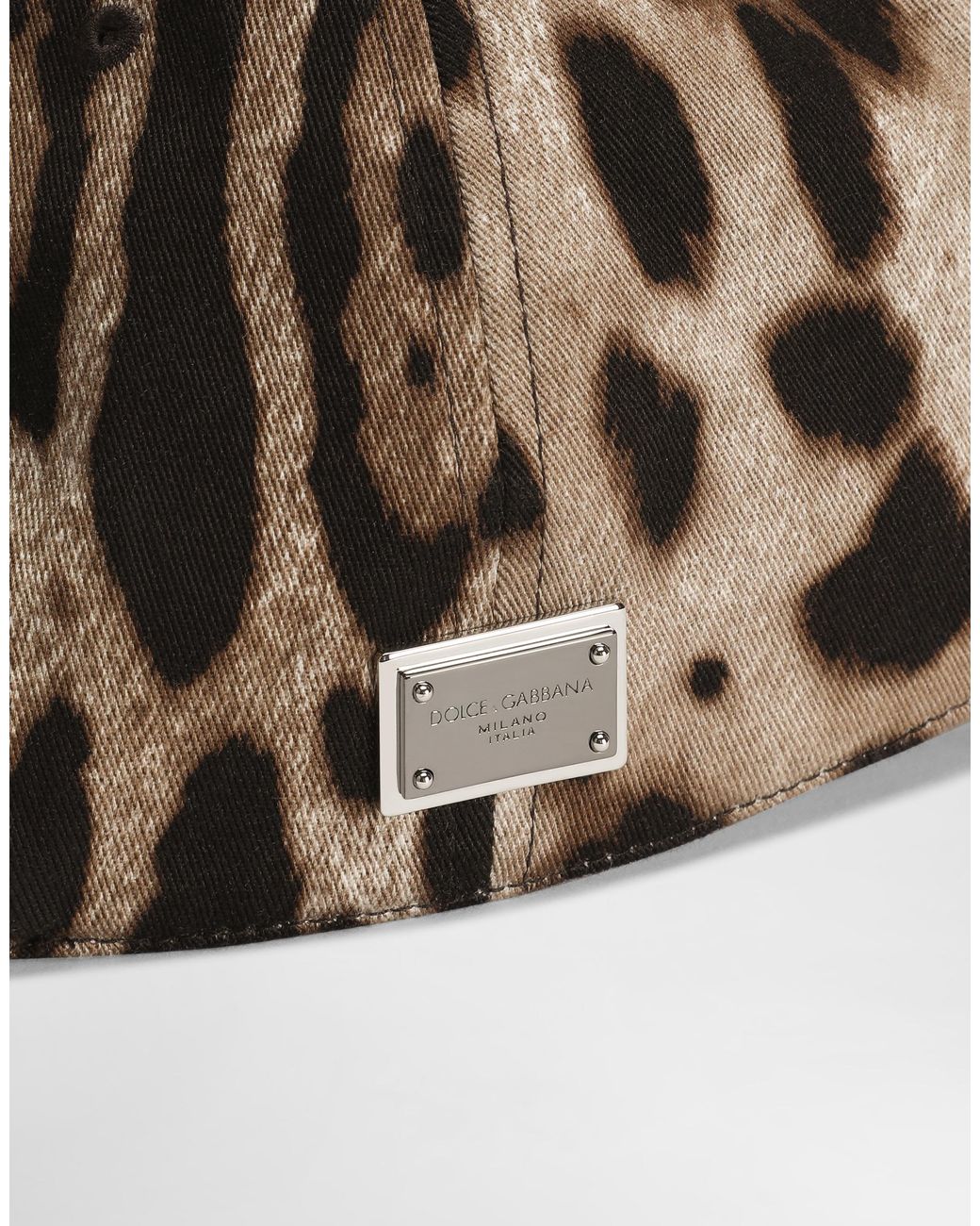 Dolce & Gabbana Multicolor Cotton Baseball Cap With Leopard for men