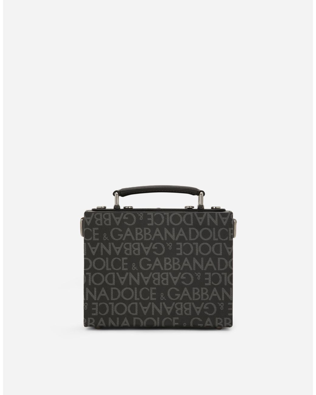 Dolce & Gabbana Black Coated Jacquard Box Bag for men