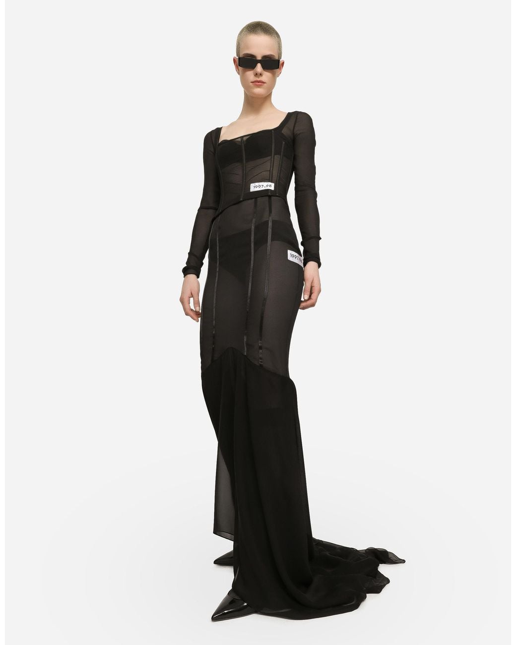 Dolce & Gabbana Black Silk-Blend Sicily Ruffle Maxi Skirt