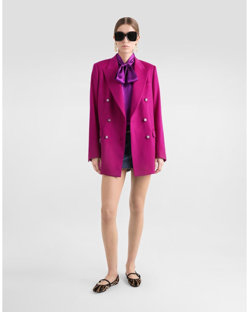 Dolce & Gabbana Pink Oversize Double-Breasted Cashmere Jacket