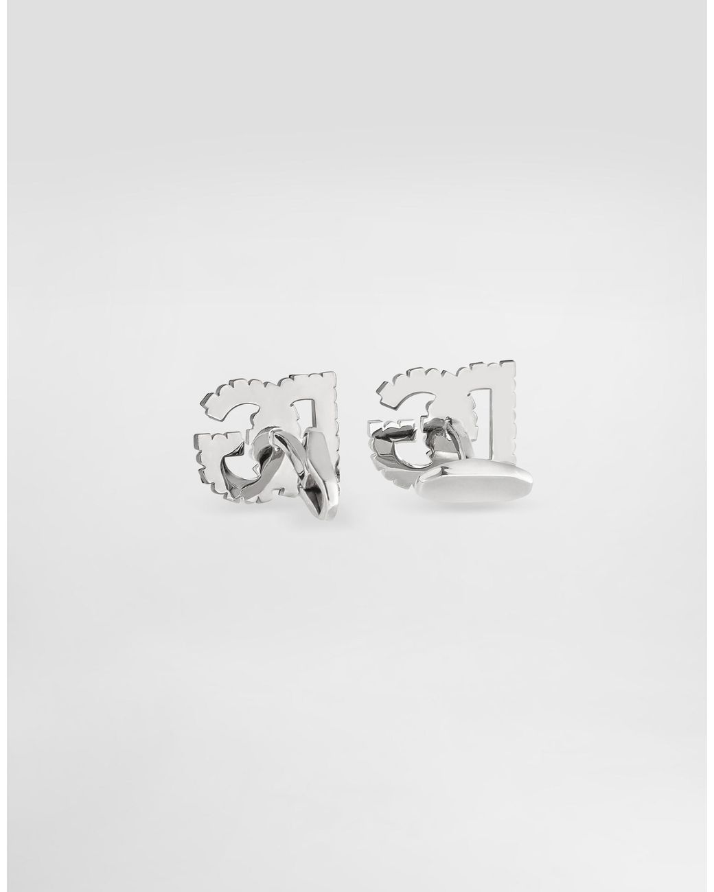 Dolce & Gabbana White Dg Logo Cufflinks With Rhinestones for men