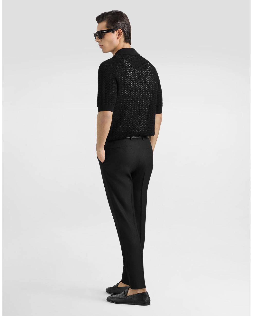 Dolce & Gabbana Black Viscose Trousers for men