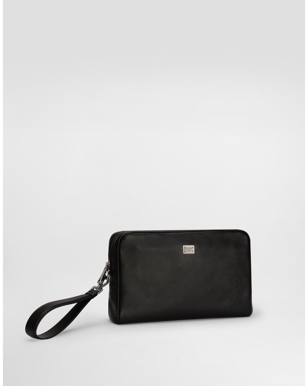 Dolce & Gabbana Black Calfskin Pouch for men