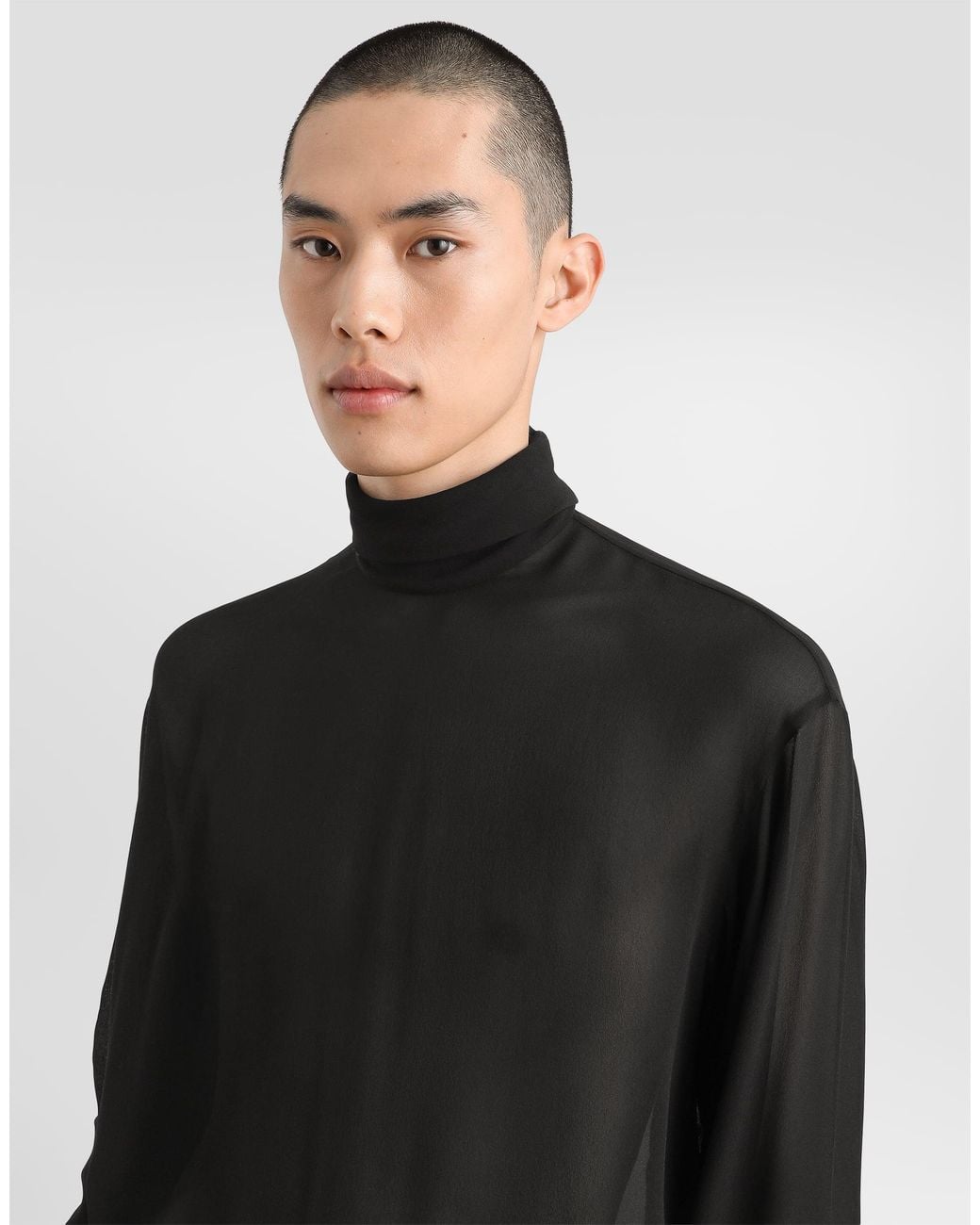 Dolce & Gabbana Black Silk Georgette Shirt for men