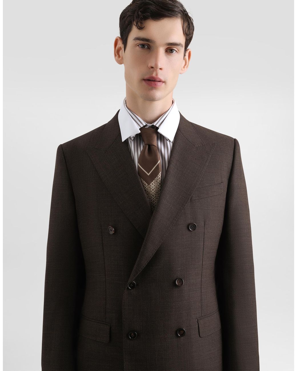 Dolce & Gabbana Black Double-Breasted Taormina Wool Jacket for men
