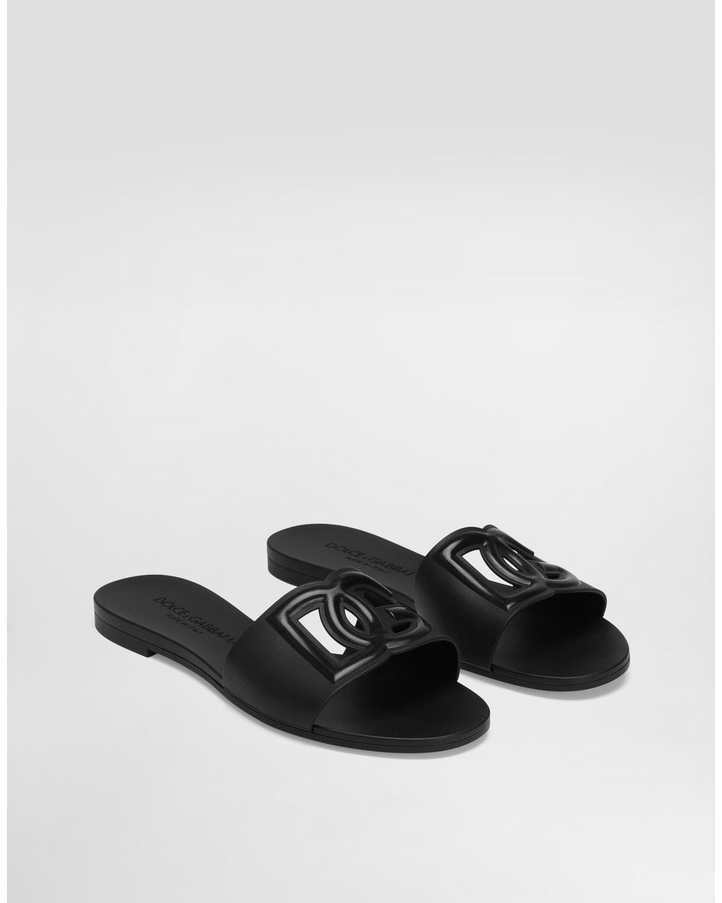 Dolce & Gabbana White Rubber Beachwear Sliders