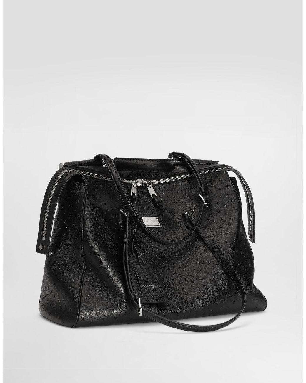 Dolce & Gabbana Handtasche Vittoria Aus Straußenleder in Black für Herren