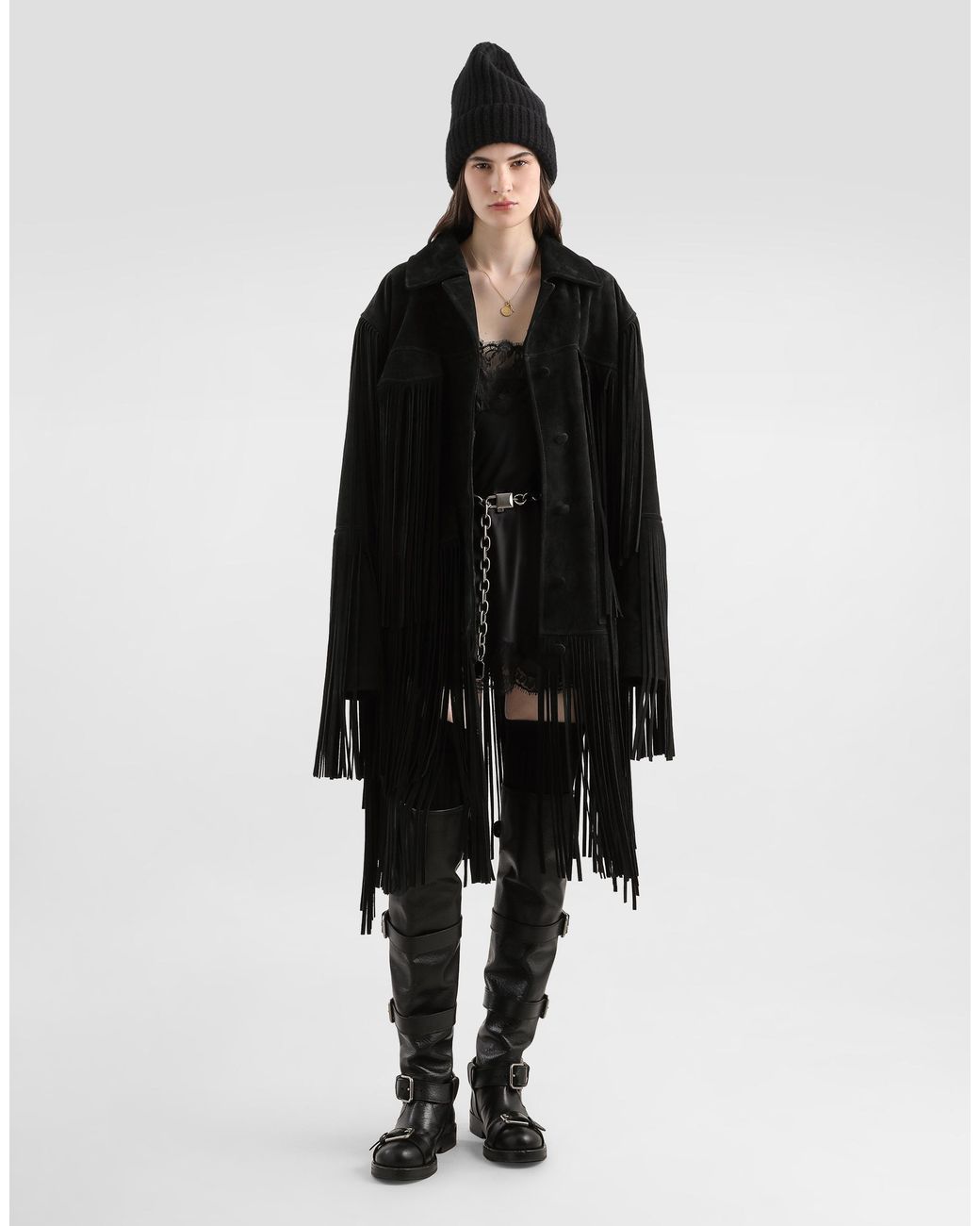 Dolce & Gabbana Black Split Leather Jacket