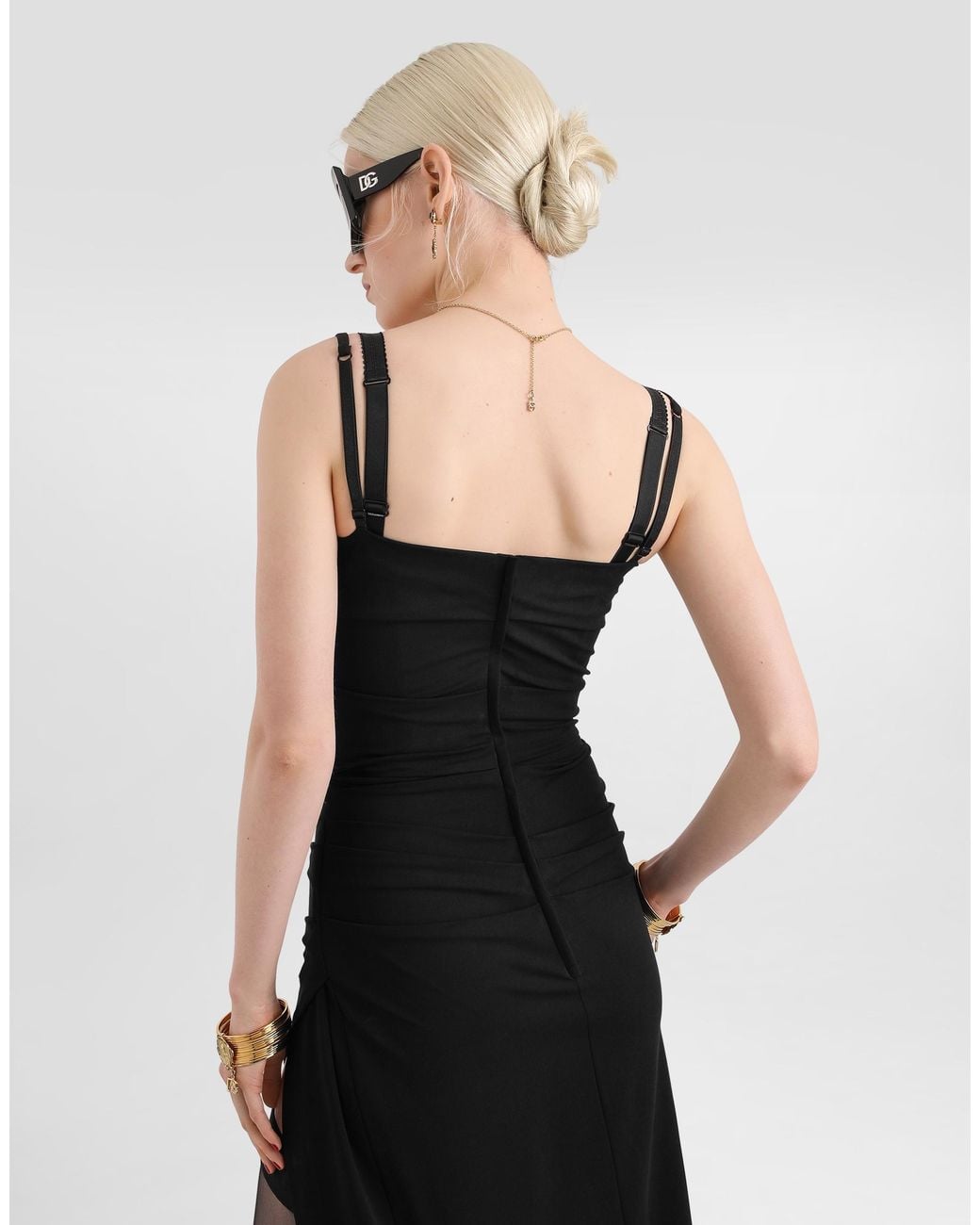 Dolce & Gabbana Black Viscose Jersey Dress