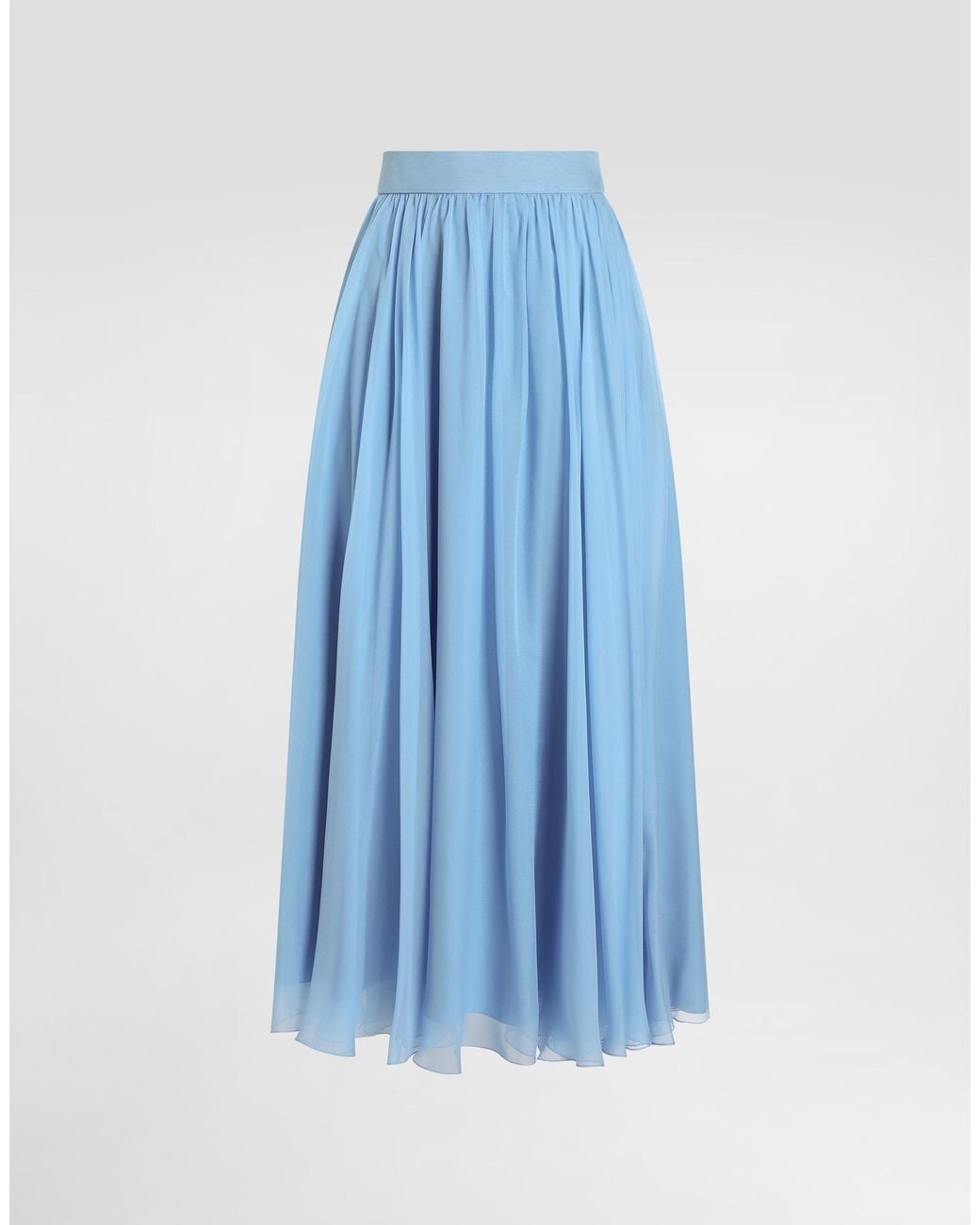 Dolce & Gabbana Blue Chiffon Circle Skirt