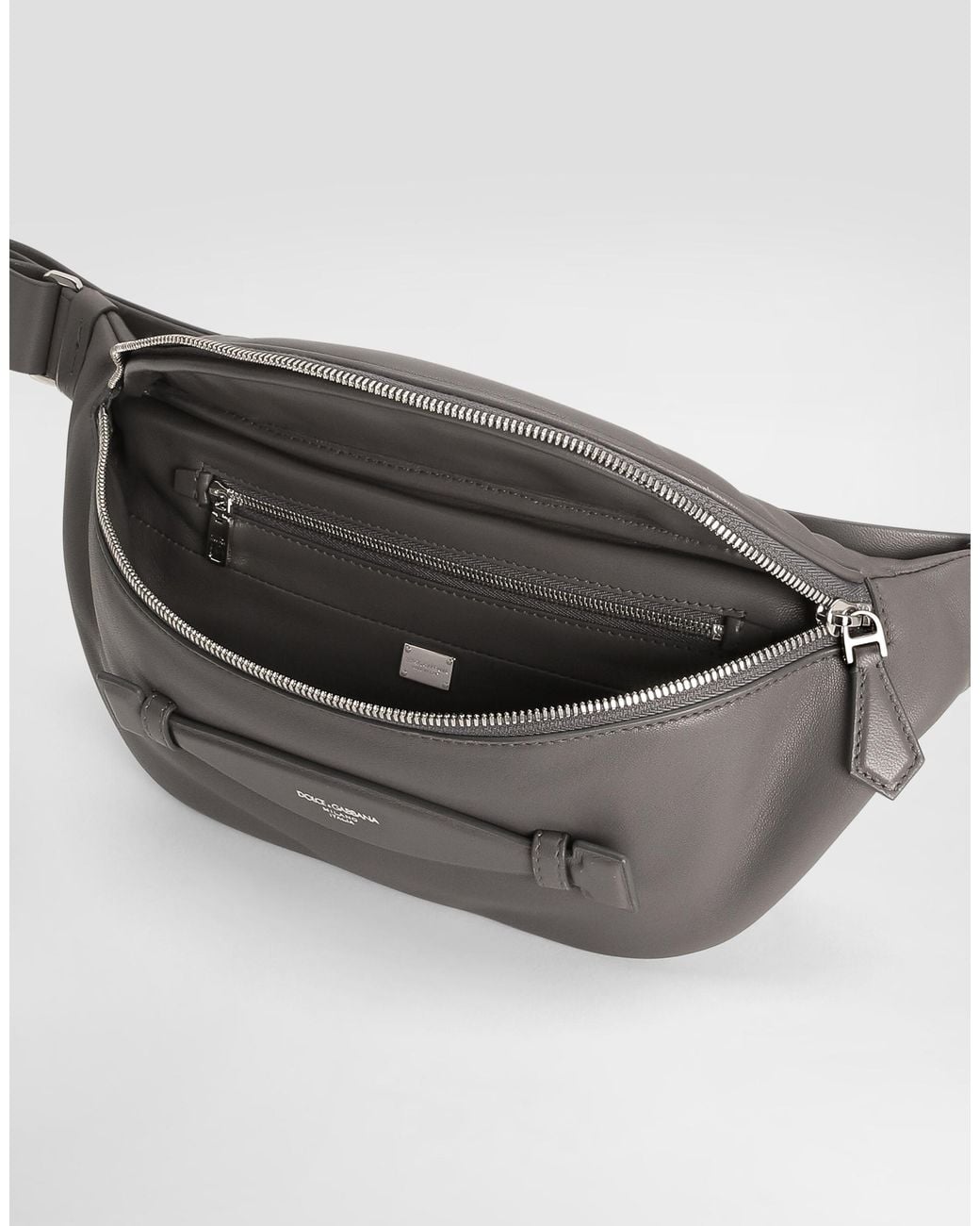 Dolce & Gabbana Gürteltasche Aus Kalbsnappaleder in White für Herren