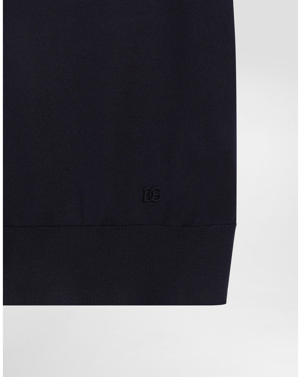 Dolce & Gabbana Blue Silk Polo Shirt for men