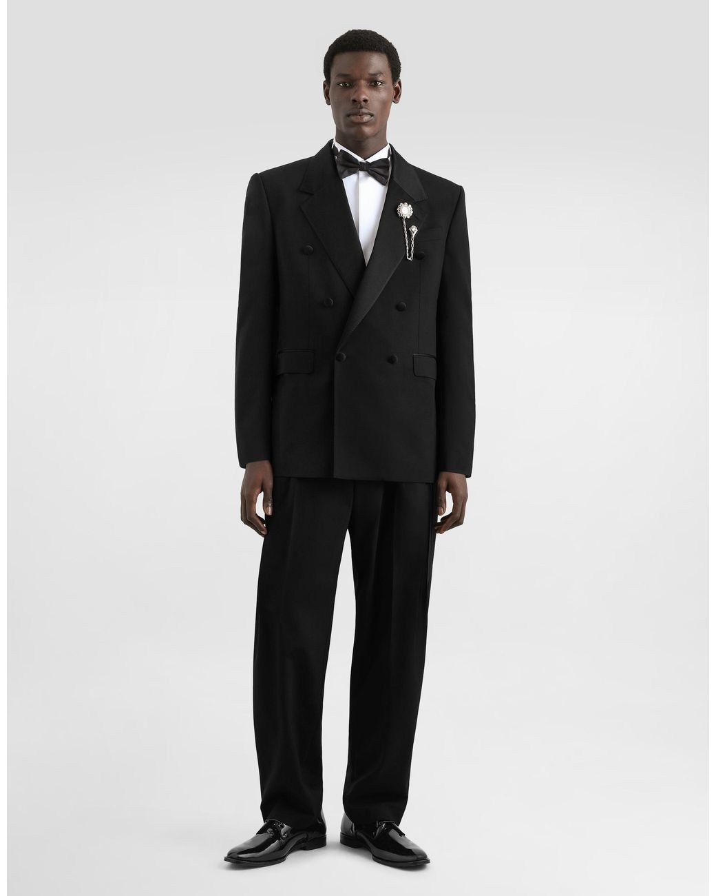 Dolce & Gabbana Black Wool Trousers for men