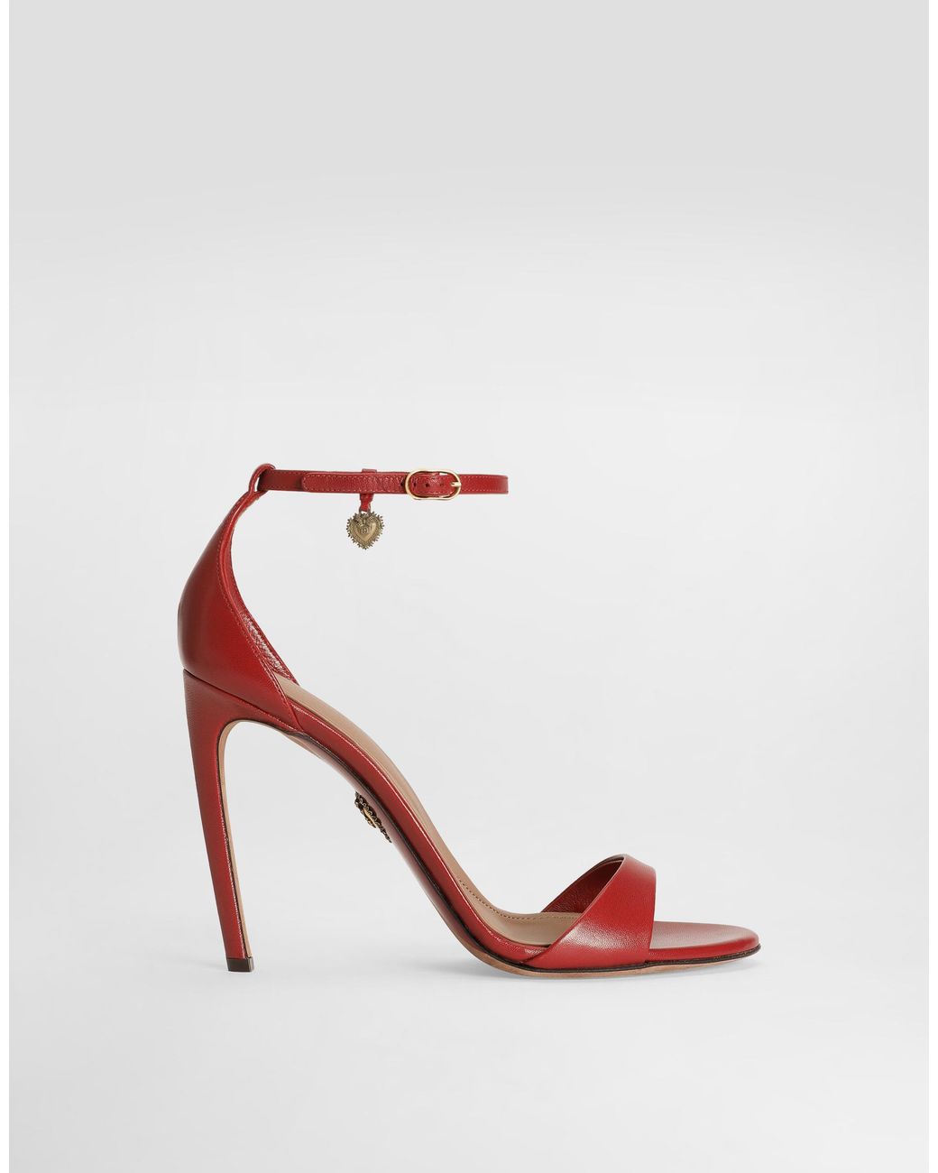 Dolce & Gabbana White Polished Goatskin Sandals