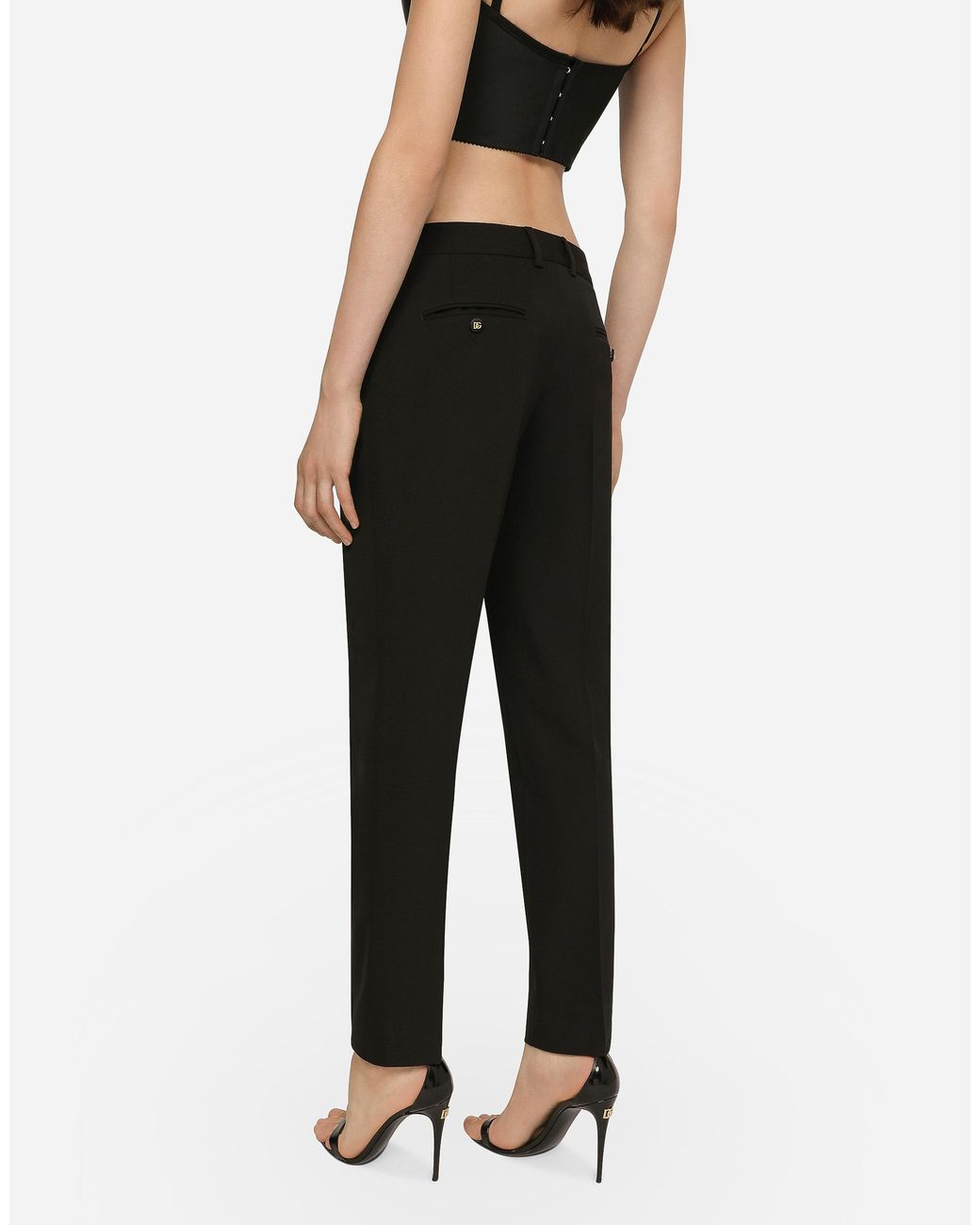 Dolce & Gabbana Black Wool Fabric Pants