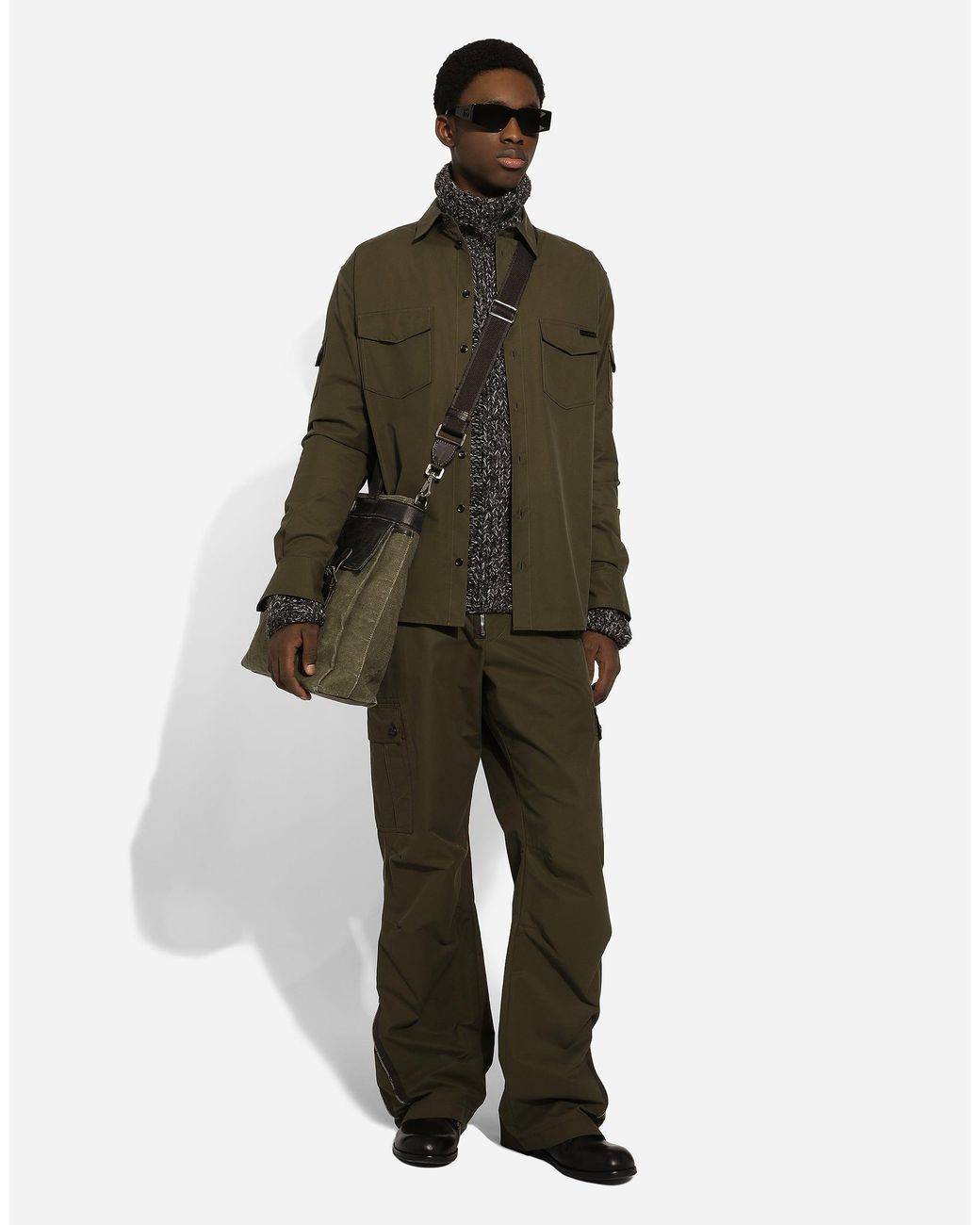 Dolce & Gabbana Green Technical Fabric Cargo Pants for men