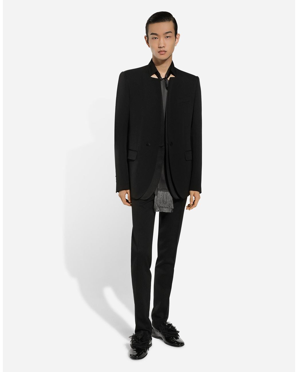 Dolce & Gabbana Black Single-Breasted Wool Jacket for men