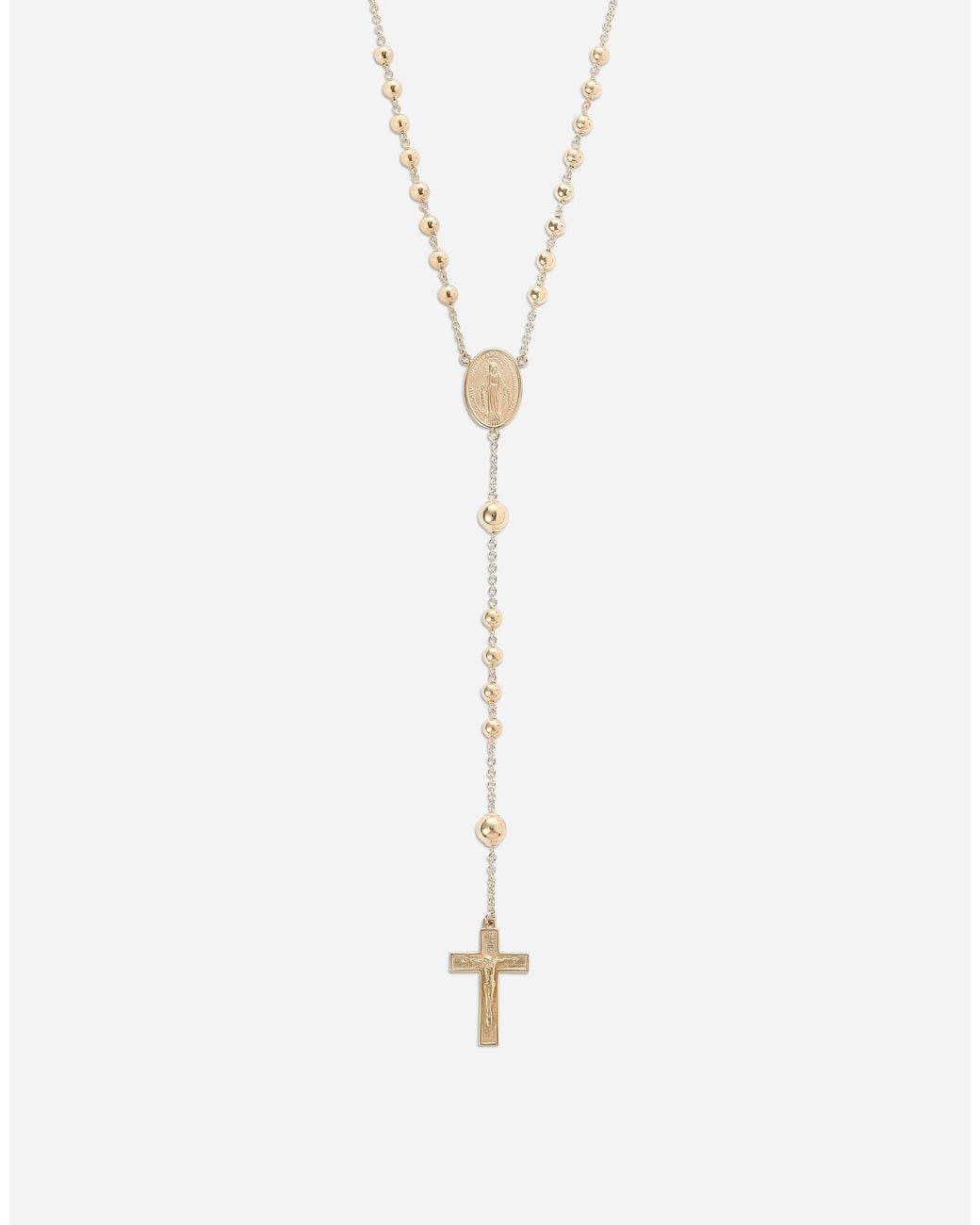 Dolce & Gabbana White Sicily Rosary Necklace 18 Carat for men