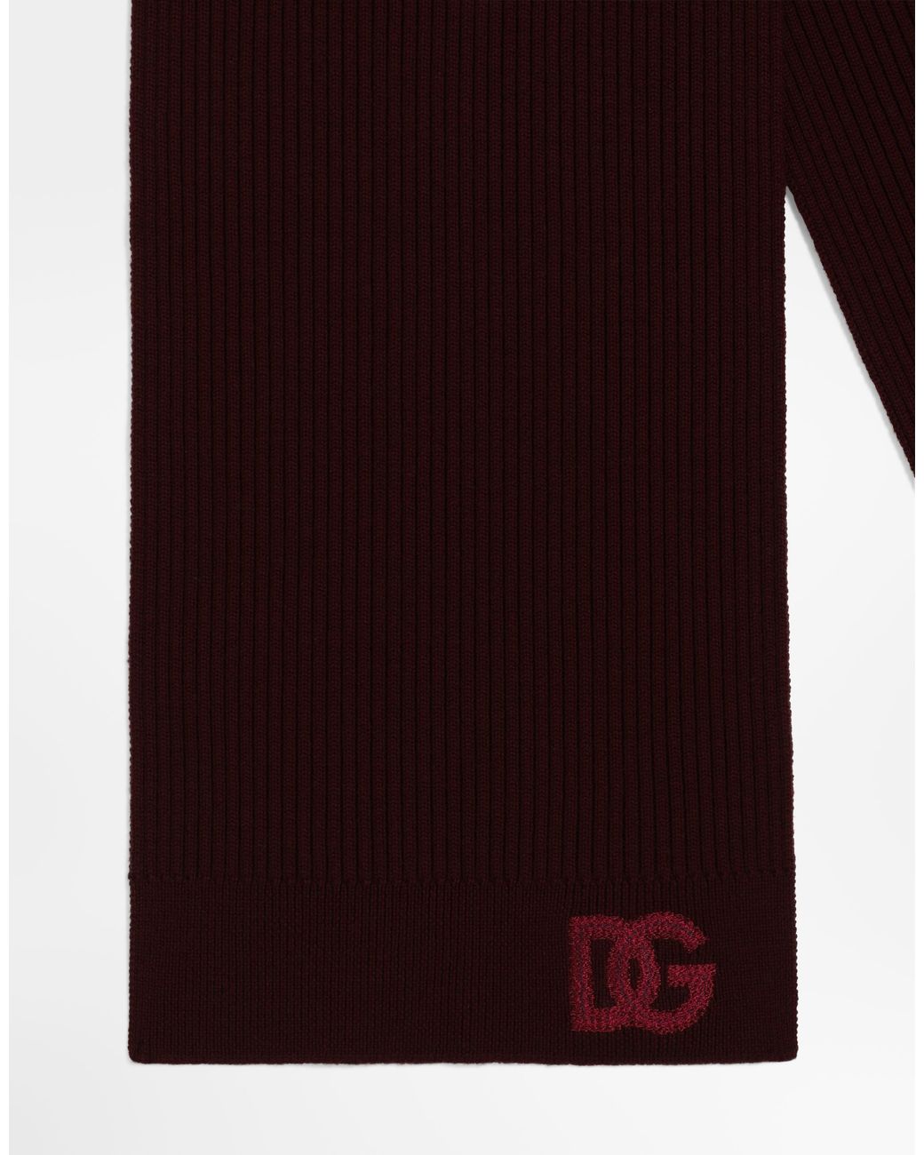 Dolce & Gabbana White Virgin Wool Scarf With Logo for men