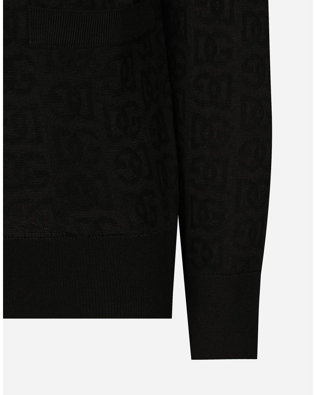 Dolce & Gabbana Black Silk Cardigan With Dg Logo for men