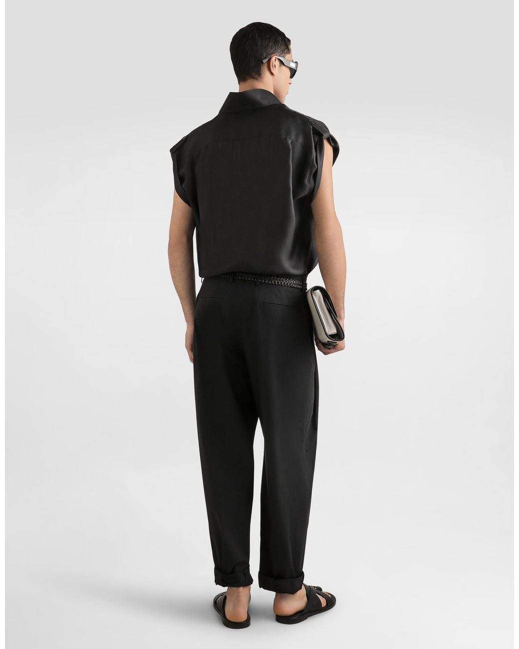 Dolce & Gabbana Black Hawaii Silk Twill Shirt for men