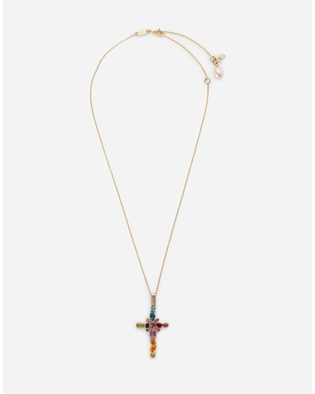 Dolce & Gabbana White Pendant 18-Carat And Multicolored Gems