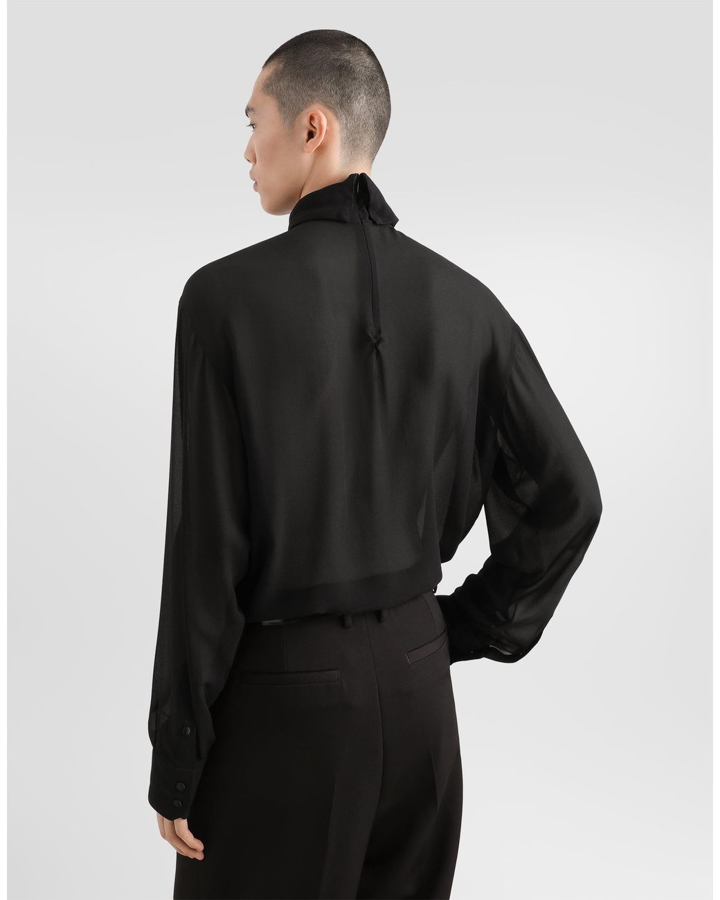 Dolce & Gabbana Black Silk Georgette Shirt for men
