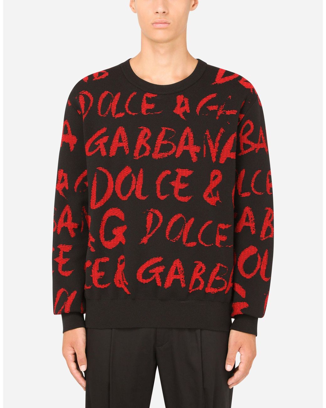 Dolce & Gabbana Monogram Jacquard Crewneck Jumper - ShopStyle