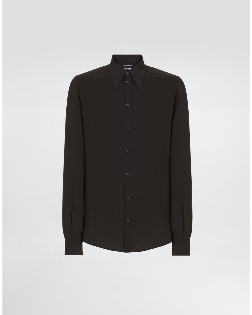 Dolce & Gabbana Black Crêpe De Chine Shirt for men