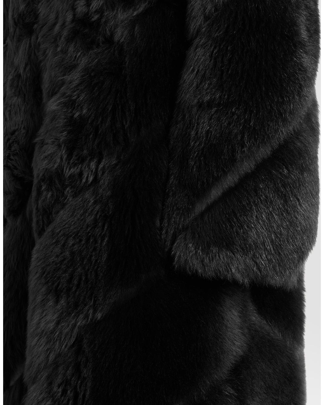Dolce & Gabbana Black Shearling Coat