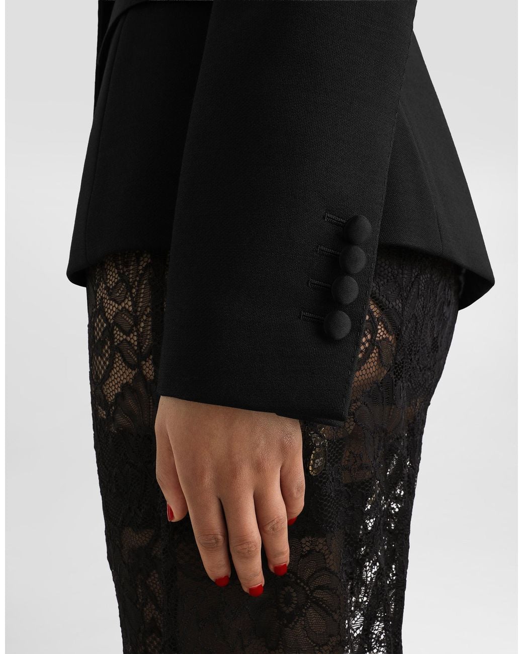 Dolce & Gabbana Black Wool Cady Double-Breasted Jacket