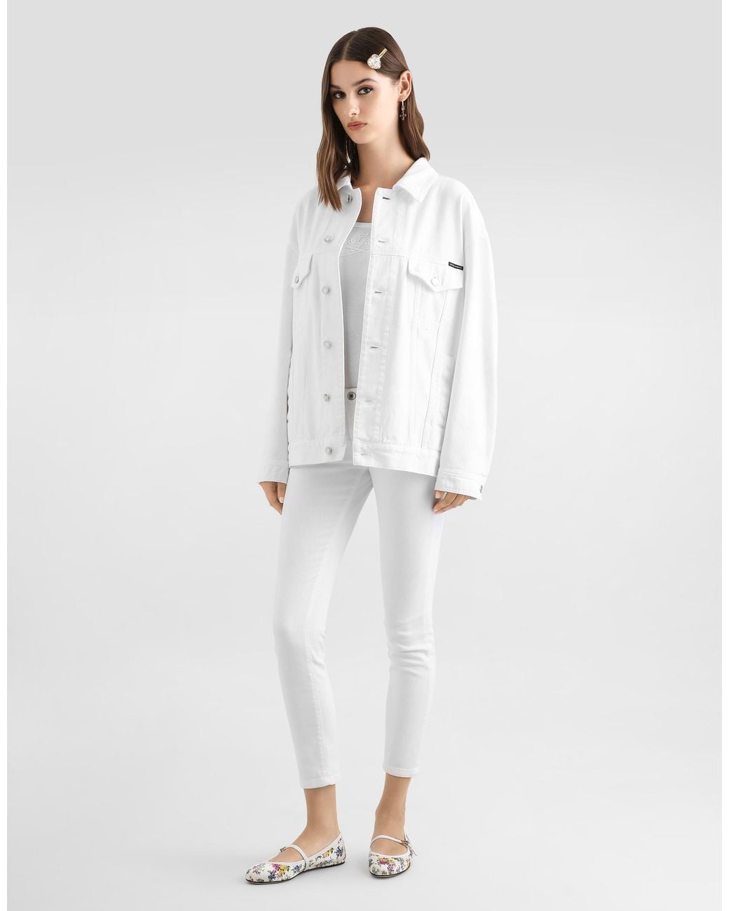 Pantaloni 5 Tasche di Dolce & Gabbana in White