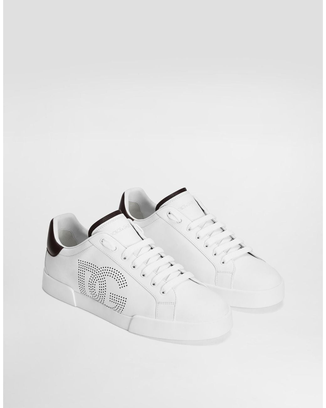 Dolce & Gabbana White Leather Portofino Sneakers for men